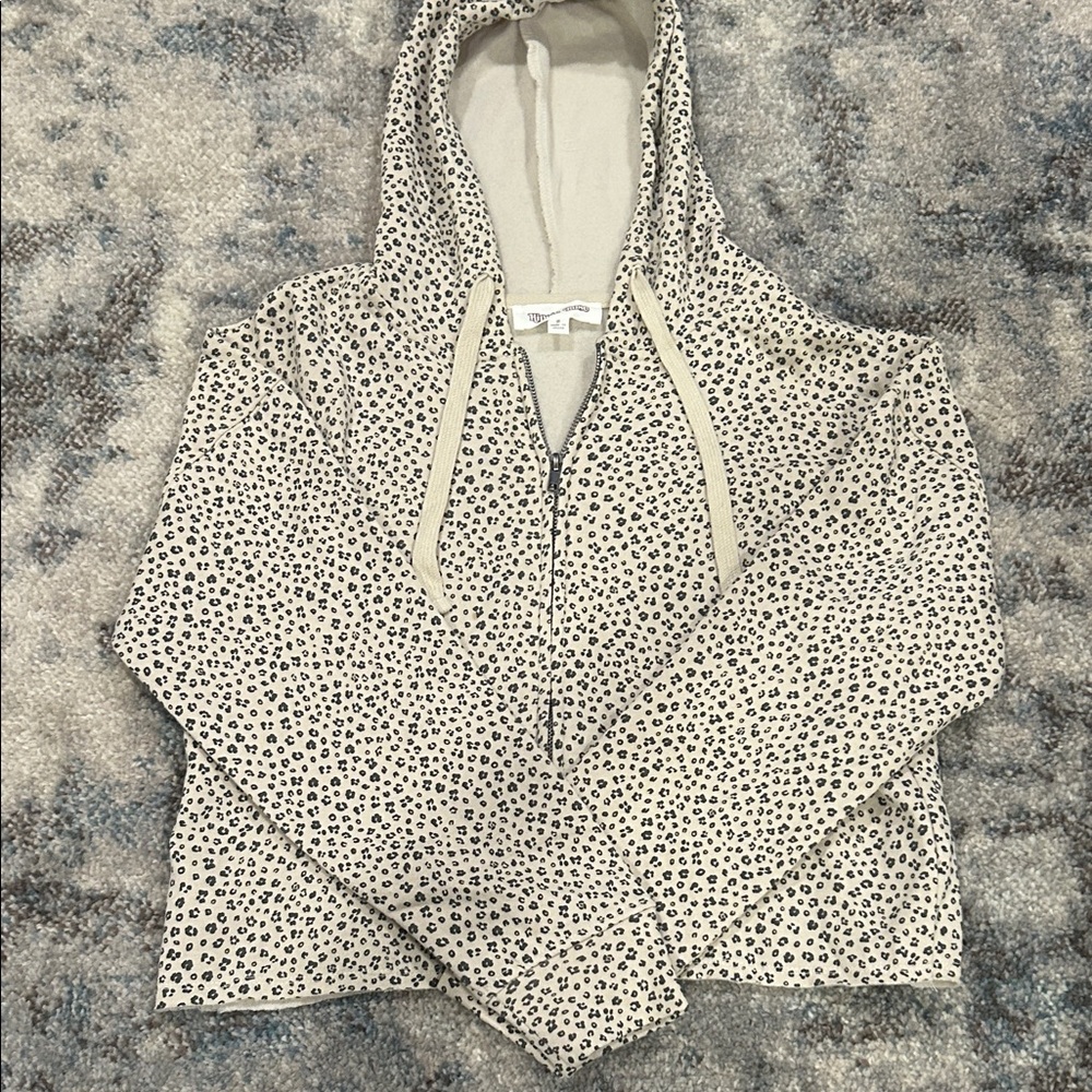 Hippie Rose Leopard Print Zip Up Hoodie
